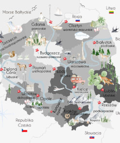 Fototapeta mapa województw