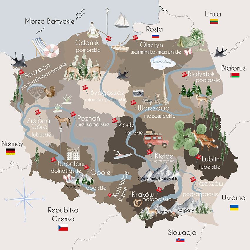 Tapeta z mapą Polski