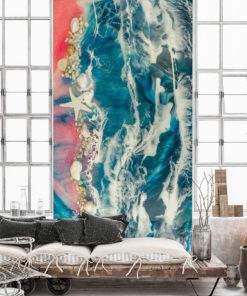 Fototapeta do salonu - dekoracja żywiczna morze muszle fale