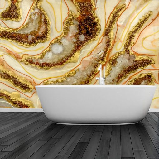 Inspiracja dekoracji do łazienki fototapeta abstrakcyjna sztuka żywiczna