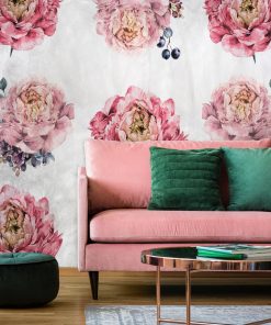 Rustykalna tapeta do pokoju z kwiatami