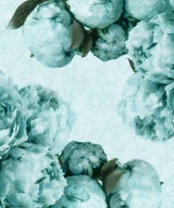 Foto-tapeta z turkusowymi kwiatami