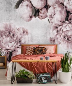 Fototapeta z różowymi peoniami do sypialni