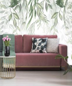 Foto-tapeta z motywem zielonych roślin do montazu w salonie