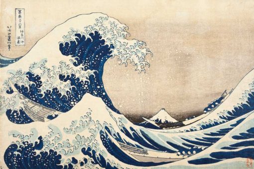 Wielka Fala w Kanagawie Hokusai - tapeta inspirowana obrazem