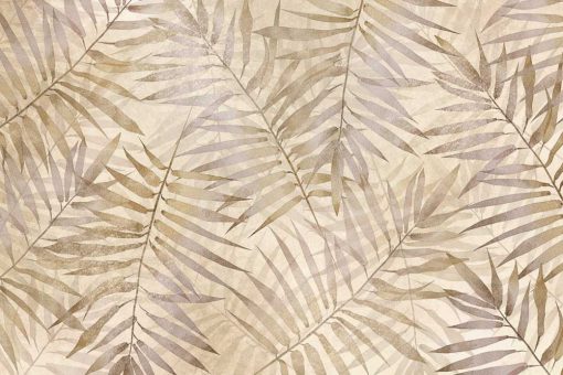 Beżowa fototapeta w palmowe liście