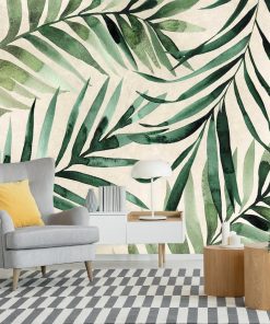 Tapeta palmowe liście do dekoracji salonu