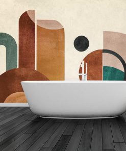 Tapeta z kolorową abstrakcją do łazienki