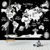 Foto-tapeta mapa świata i rakiety do przedszkola