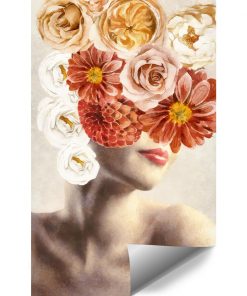 Foto-tapeta z kobietą i kwiatami do przedpokoju