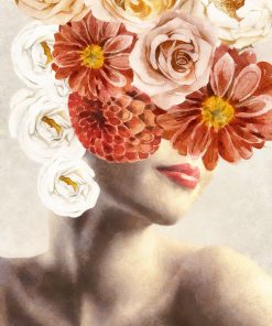 Foto-tapeta z kobietą i kwiatami