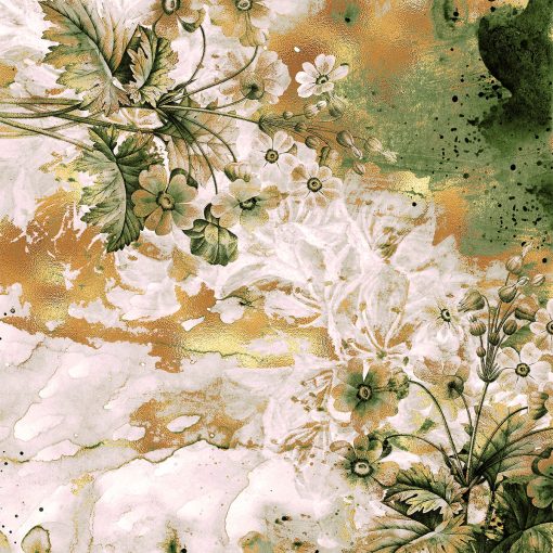 Fototapeta z abstrakcją i roślinami do dekoracji salonu