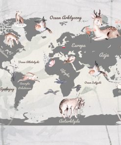 Tapeta z kolekcji leśnej z mapą świata