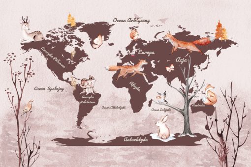 Tapeta z mapą świata dla dzieci